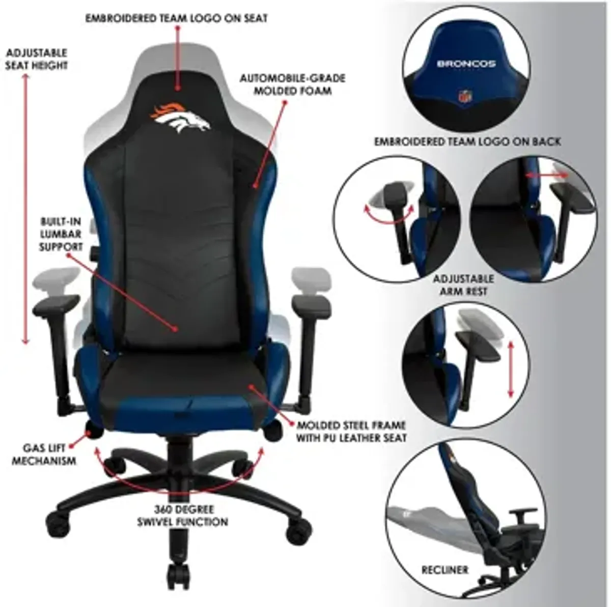 NFL Faux Leather Pro Series Gaming Chair