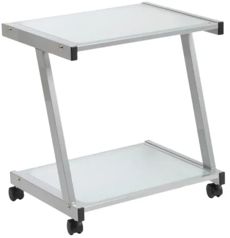 L-Series Printer Cart in Silver by EuroStyle