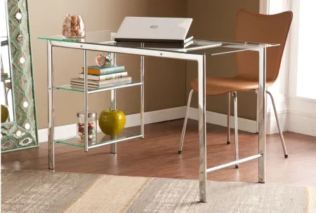 Sophia Chrome Desk in Chrome by SEI Furniture