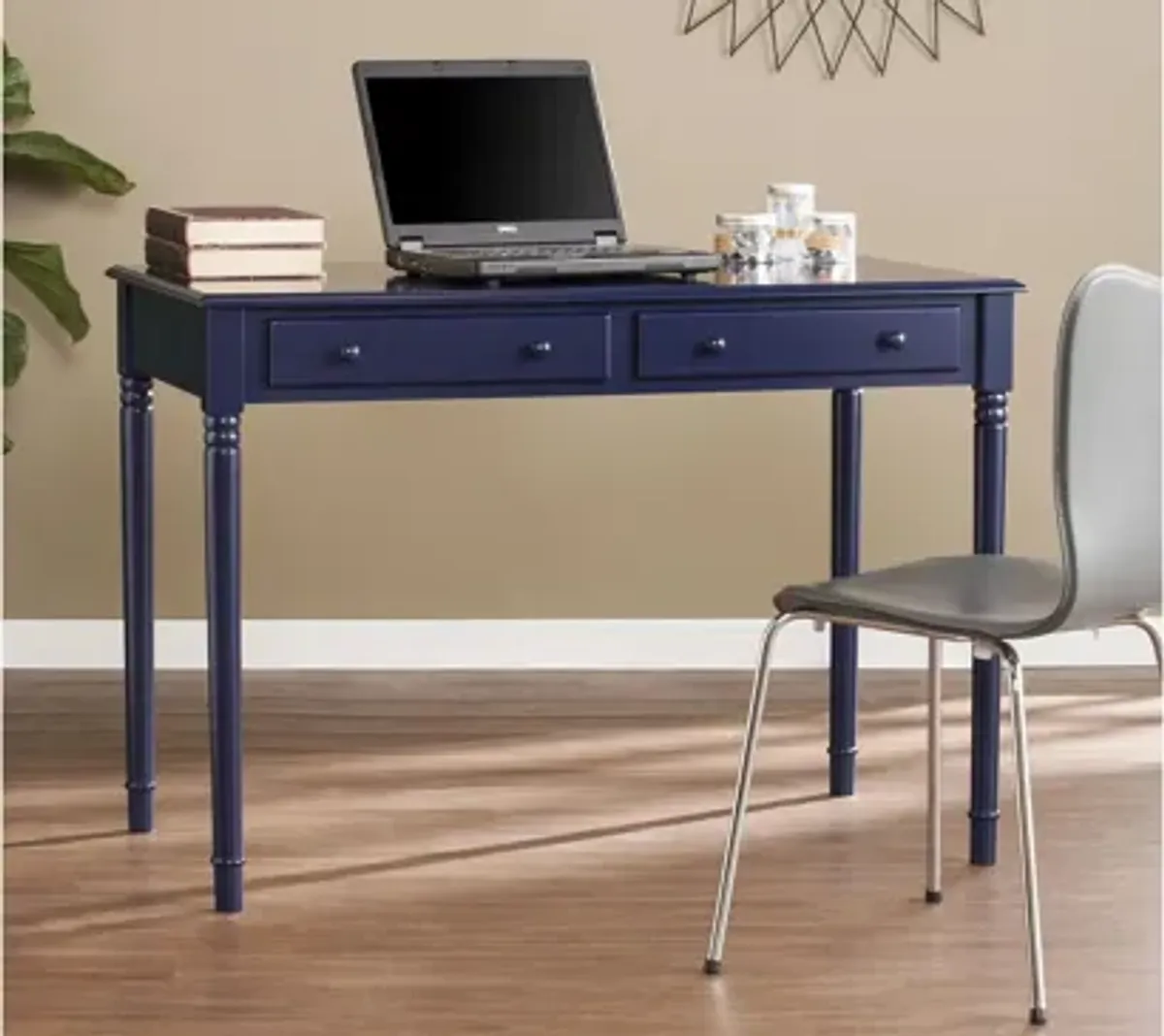 Sharlene Navy 2-Drawer Writing Desk