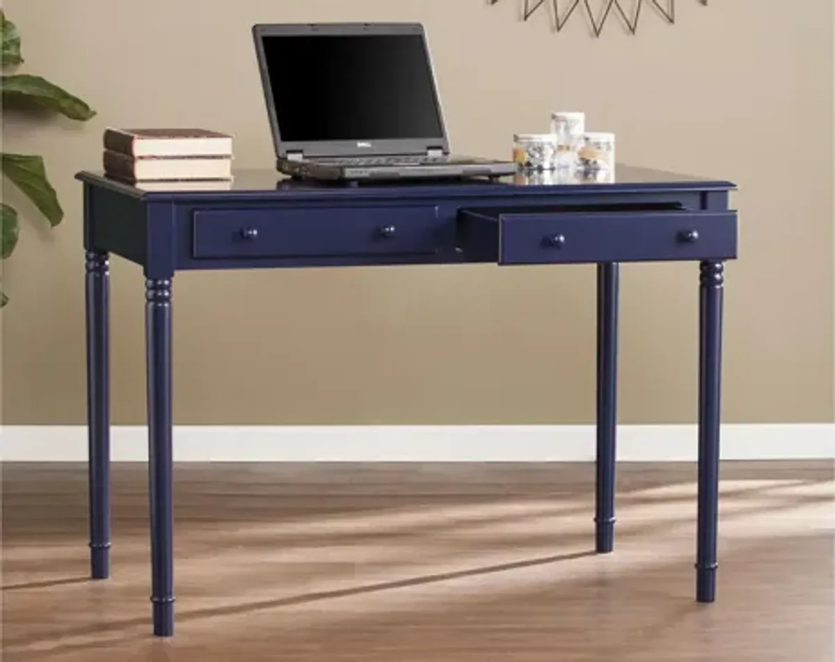 Sharlene Navy 2-Drawer Writing Desk