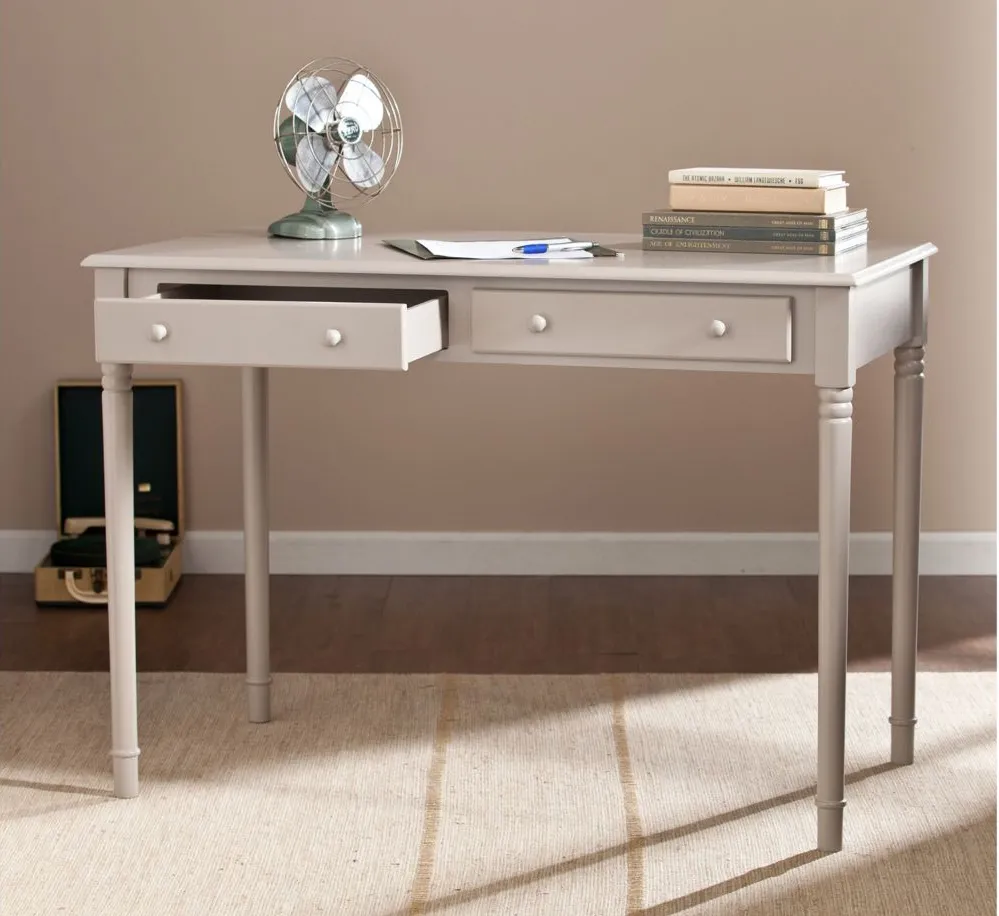 Sharlene Gray 2 -Drawer Writing Desk in Gray by SEI Furniture