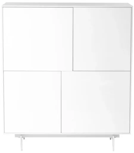 Birmingham 43" Cabinet Stand in High Gloss White/White Powder Coated Steel by EuroStyle
