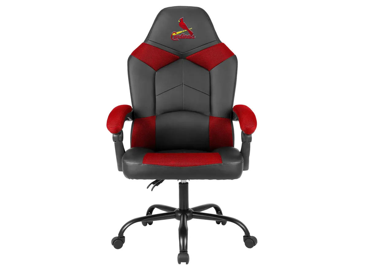 MLB Faux Leather Oversized Gaming Chair in St Louis Cardinals by Imperial International