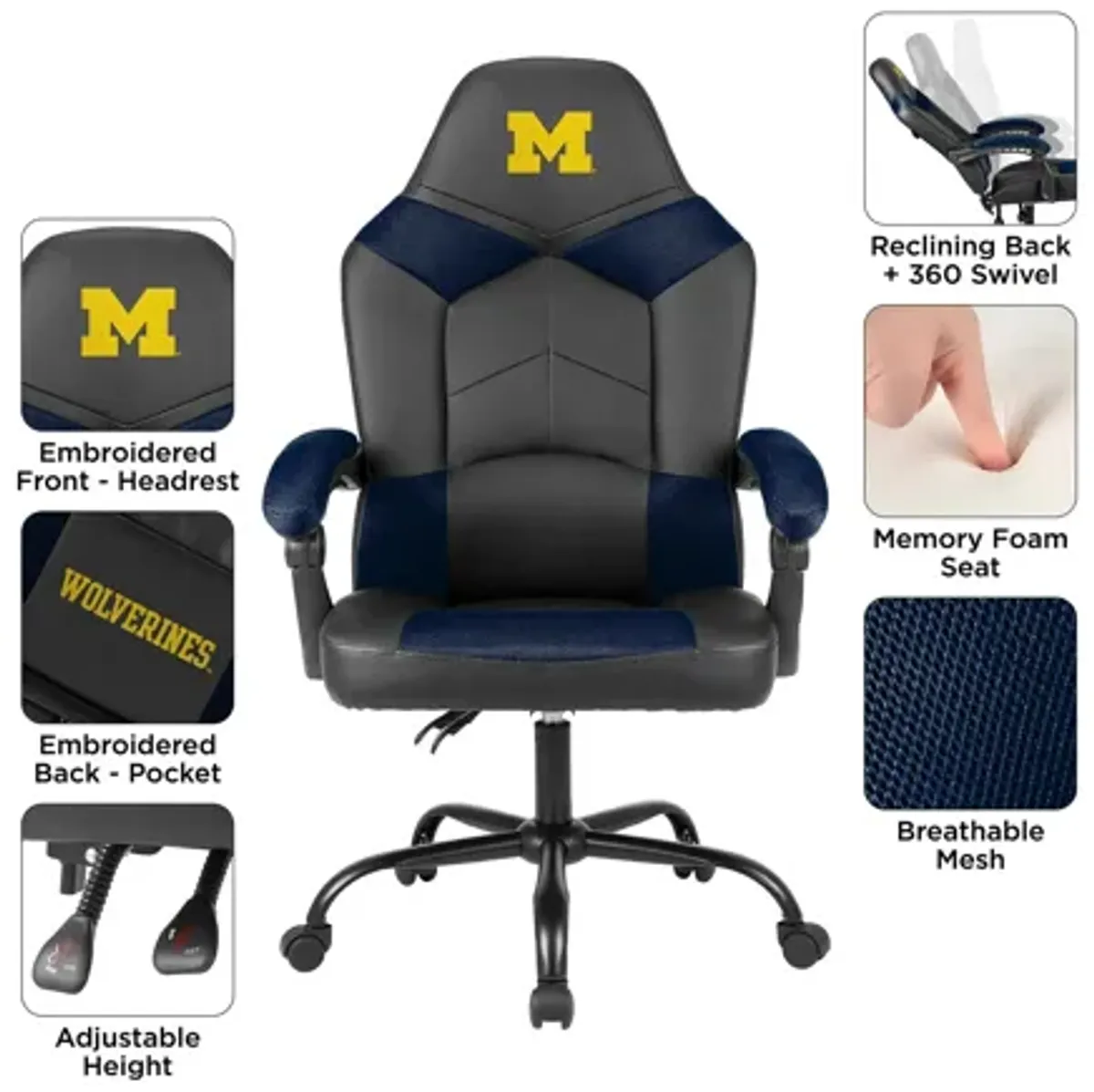 NCAA Faux Leather Oversized Gaming Chair