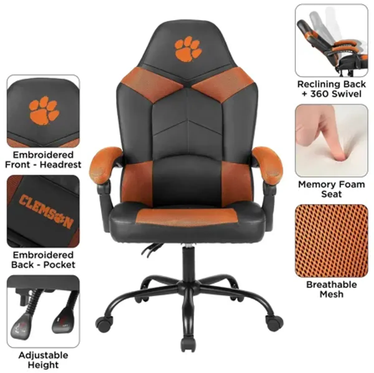 NCAA Faux Leather Oversized Gaming Chair