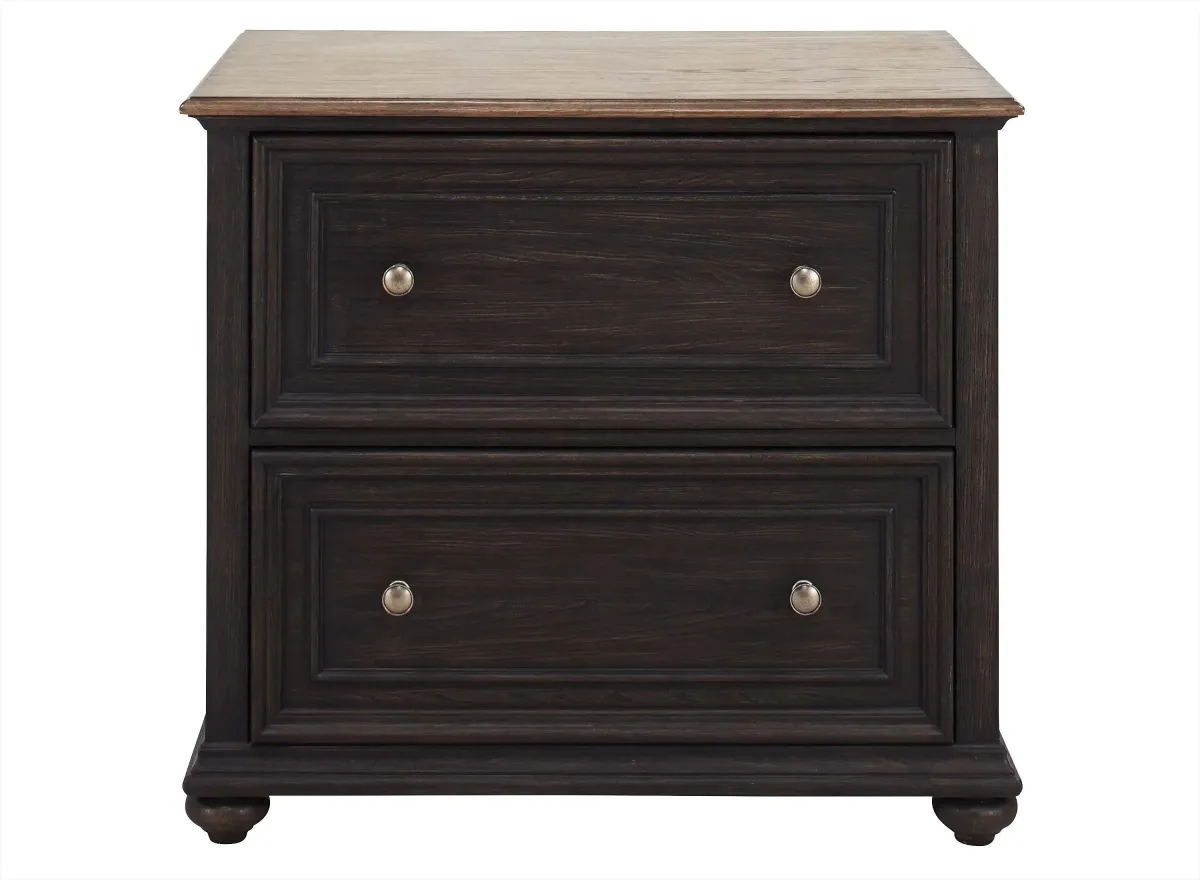 Verona Lateral File Cabinet in Antique Oak/Matte Black by Riverside Furniture