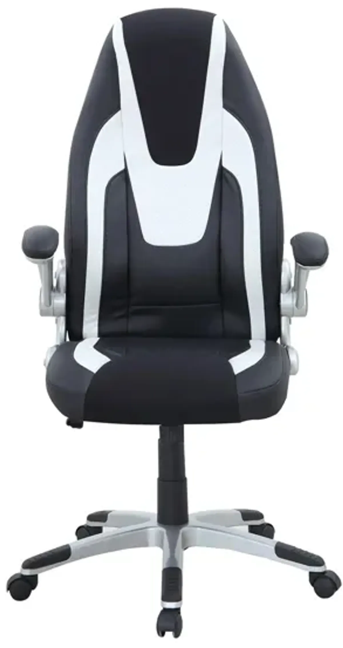 Modern Ergonomic 2-Tone Adjustable Computer Chair in Silver by Chintaly Imports