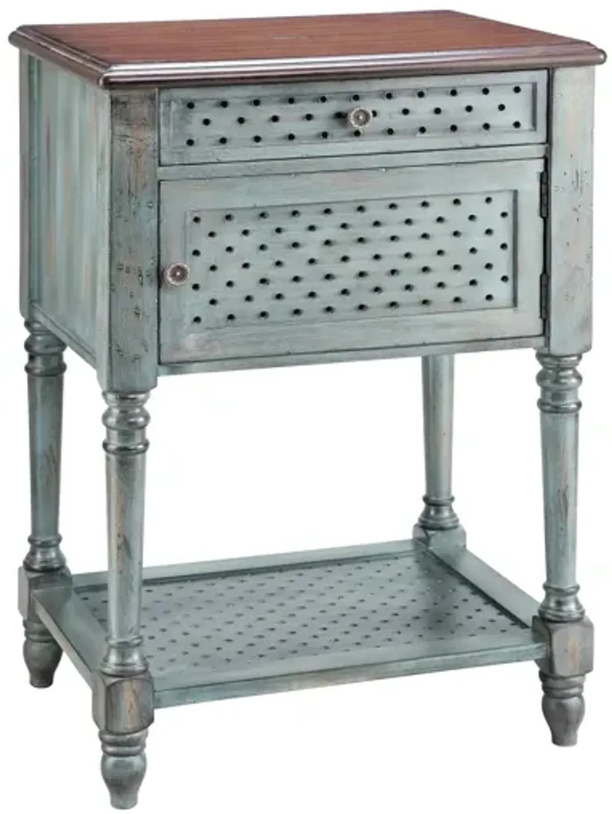 Hartford End Table in Aged Blue by Stein World