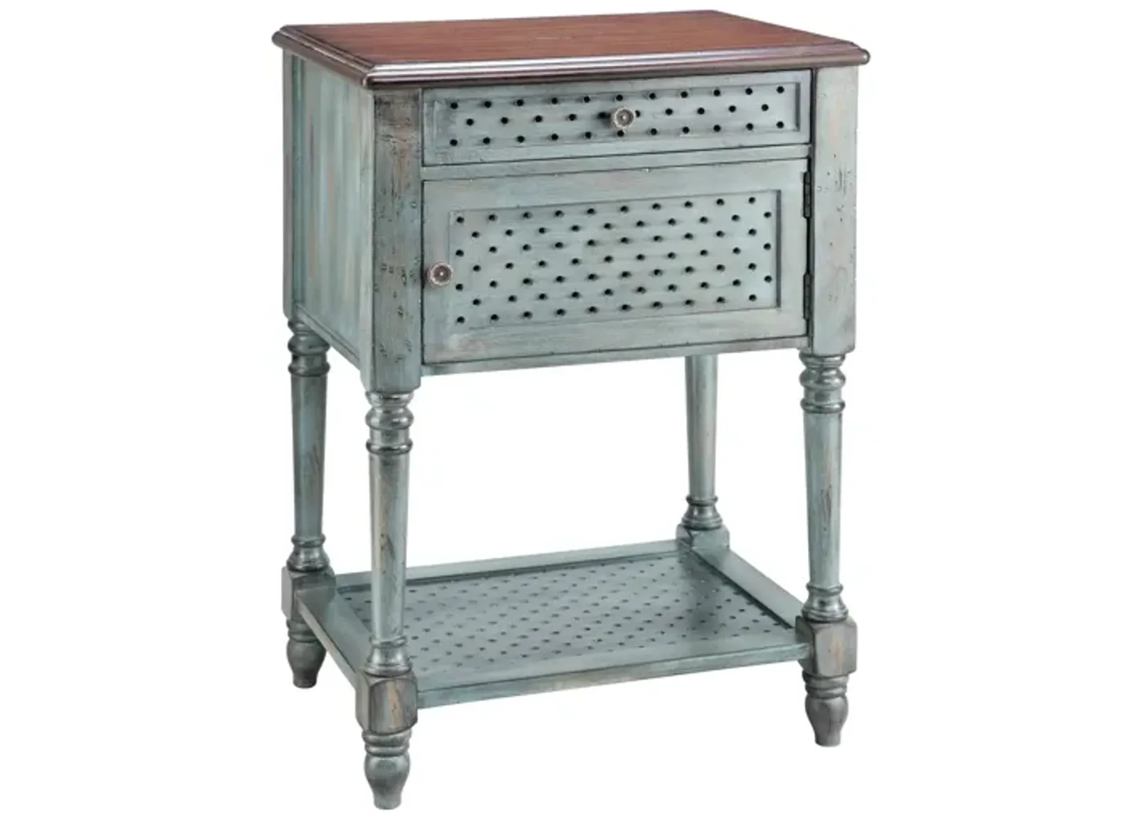 Hartford End Table in Aged Blue by Stein World