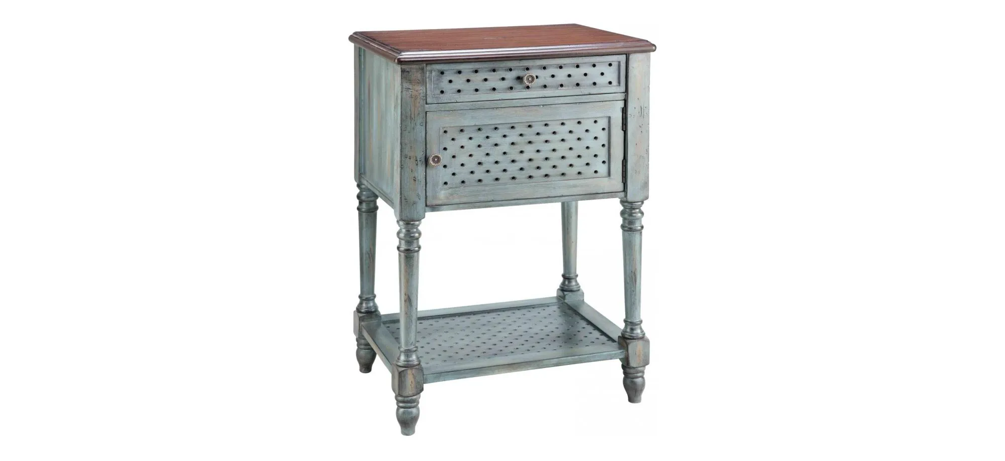 Hartford End Table in Aged Blue by Stein World