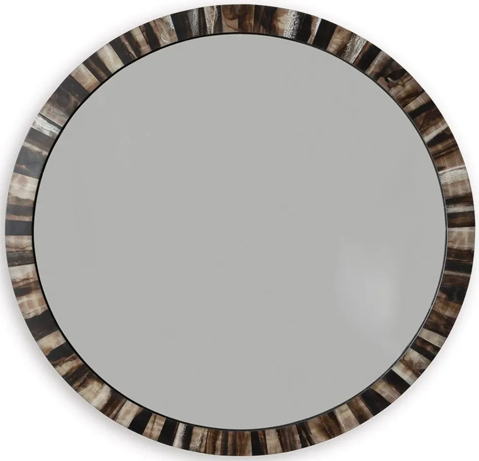 Ellford Accent Mirror in Black/Brown/Cream by Ashley Furniture