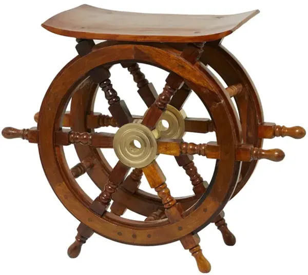 Ivy Collection Shipwheel Accent Table
