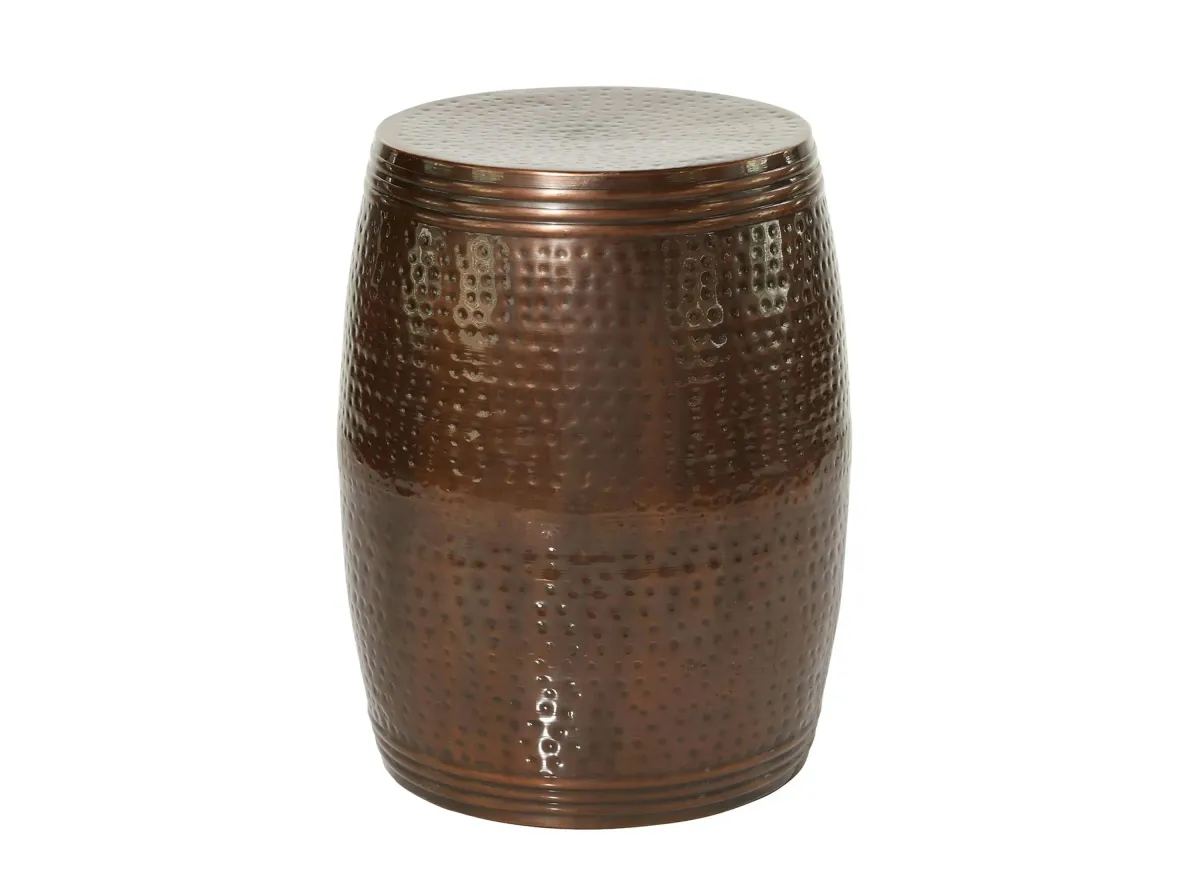 Ivy Collection Barrel Accent Table in Brown by UMA Enterprises