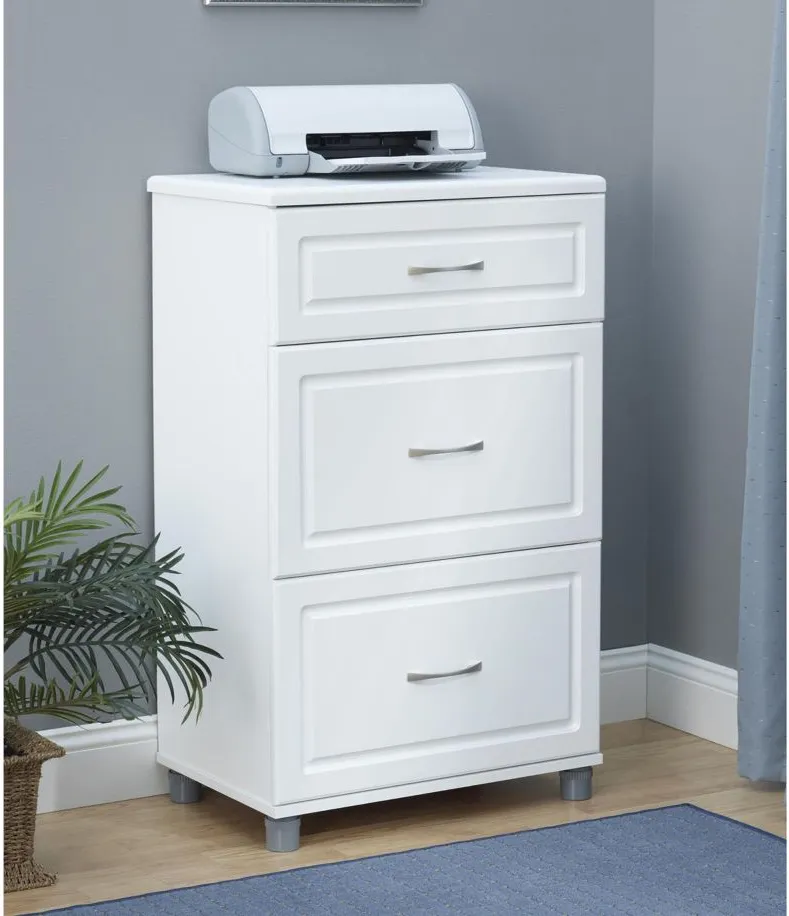 Kendall 3 Drawer Cabinet in White by DOREL HOME FURNISHINGS