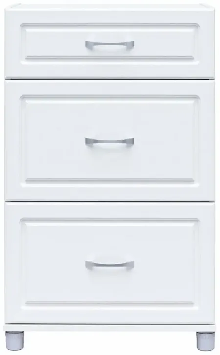 Kendall 3 Drawer Cabinet in White by DOREL HOME FURNISHINGS