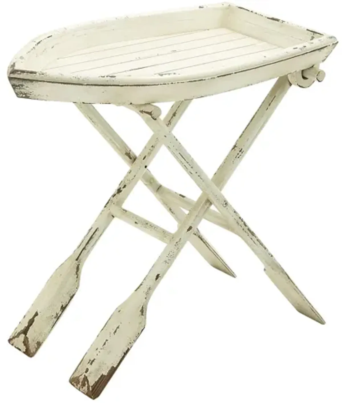 Ivy Collection Boat Accent Table in White by UMA Enterprises