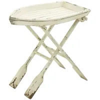 Ivy Collection Boat Accent Table in White by UMA Enterprises