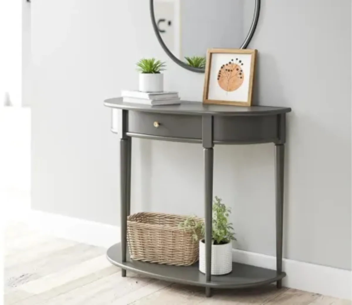 Aurora Home Half-Moon Console Table