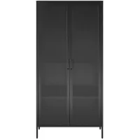 Sunset District Tall Storage Cabinet in Black by DOREL HOME FURNISHINGS