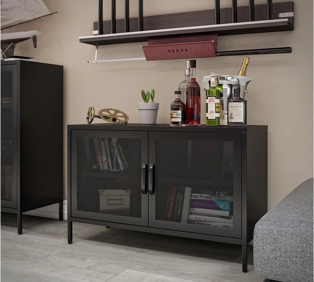 Sunset District Storage Cabinet in Black by DOREL HOME FURNISHINGS