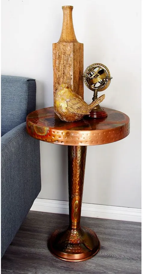 Ivy Collection Vintage Accent Table in Copper by UMA Enterprises