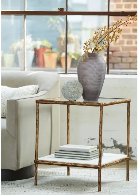 Ryandale Accent Table in Antique Brass Finish by Ashley Express