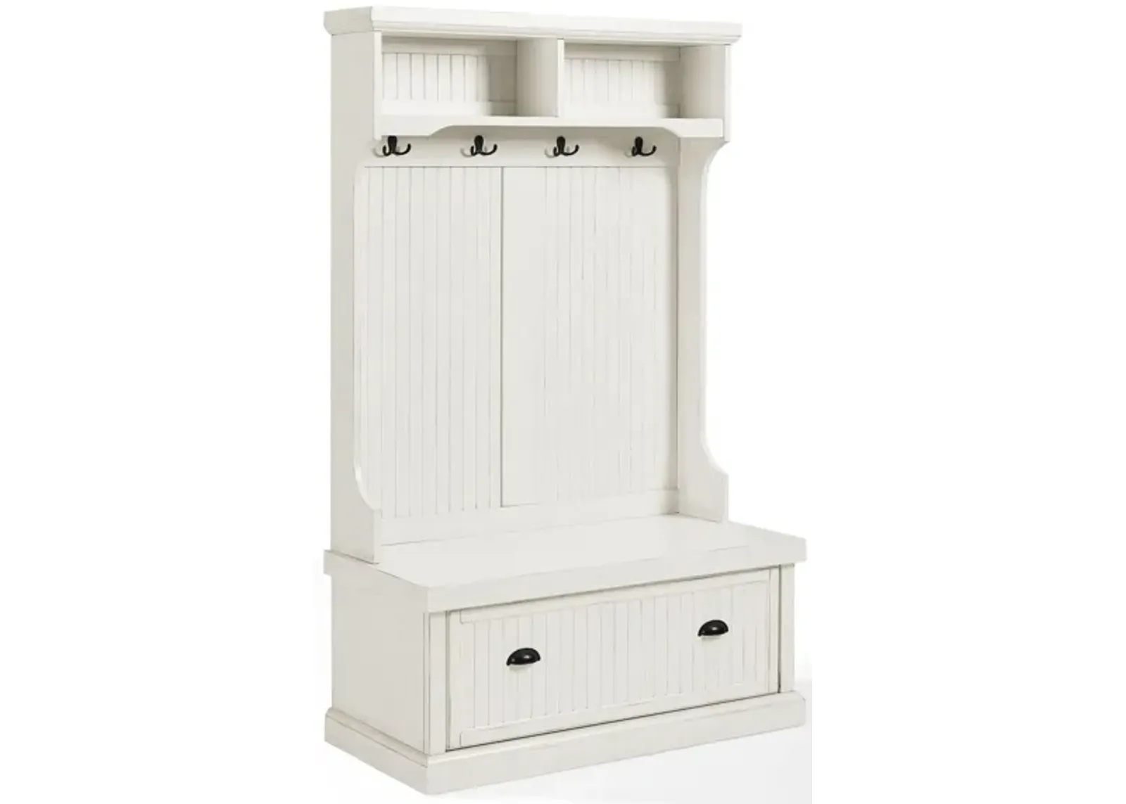 Seaside Hall Tree in Distressed White by Crosley Brands