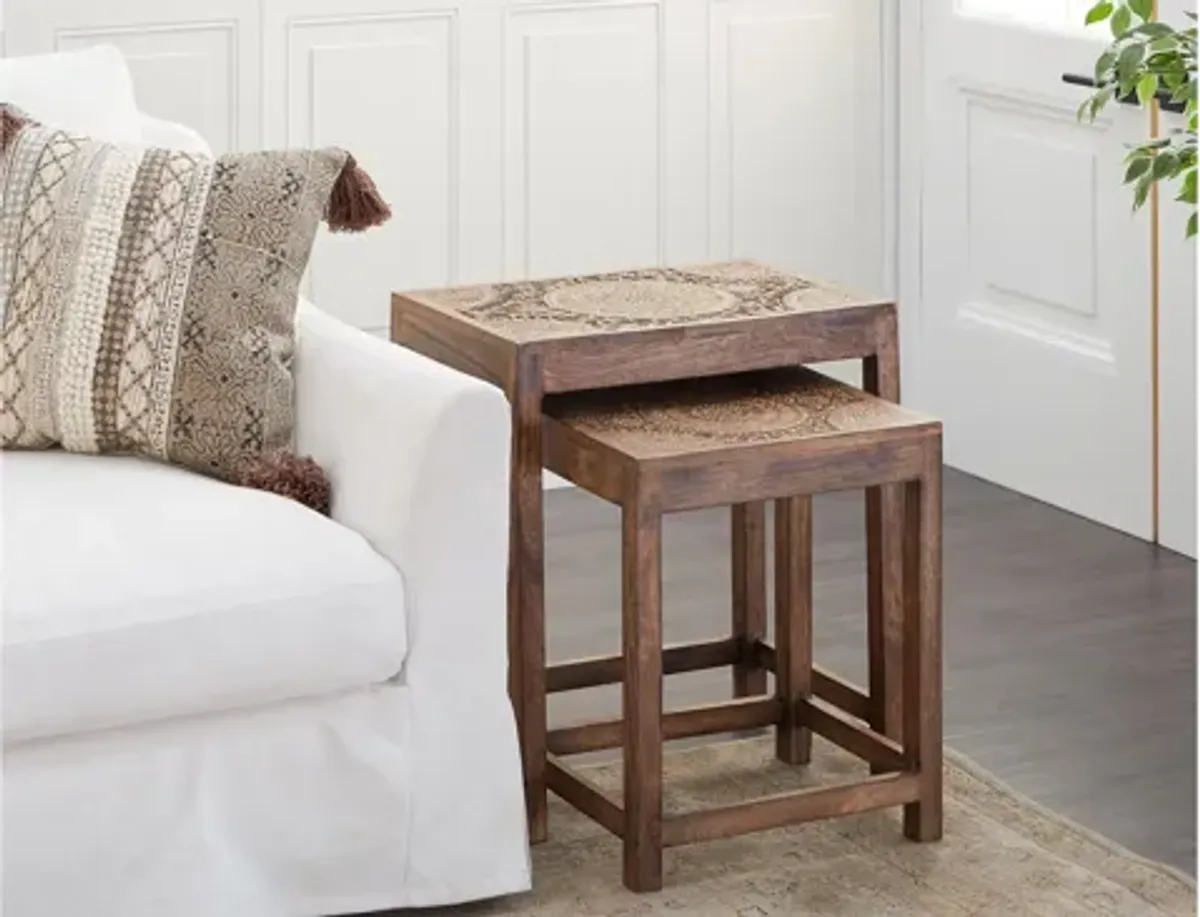 Ivy Collection Mandala Accent Table 2-pc.