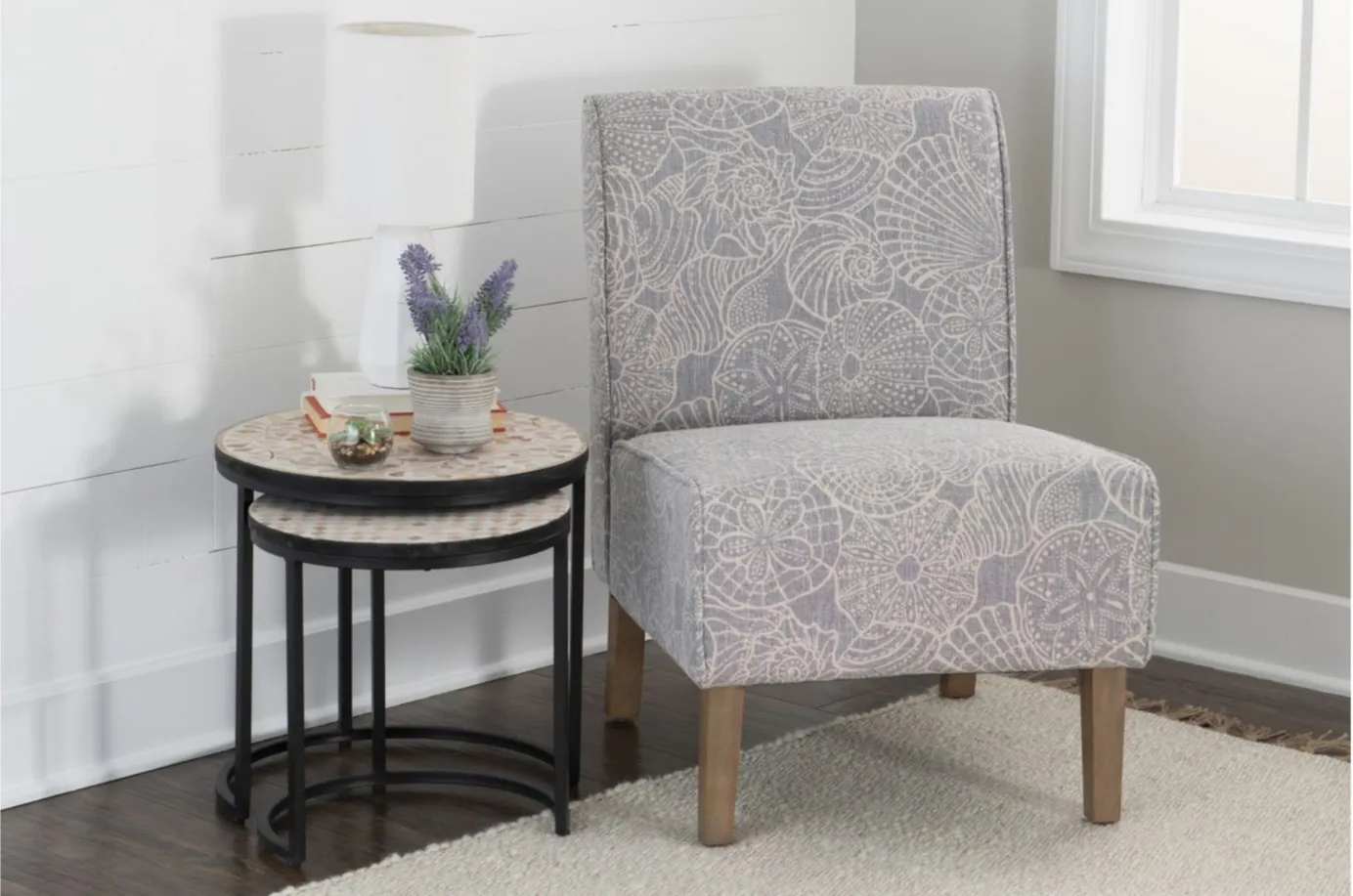 Lily Slipper Chair in Rustic gray by Linon Home Decor