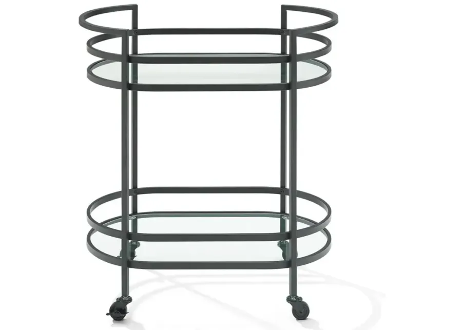 Bailey Bar Cart in Matte Black by Crosley Brands