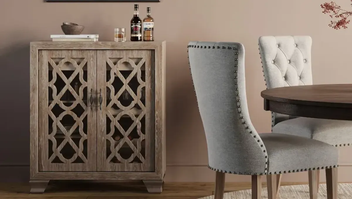 Marbury Wine Cabinet in Light Brown by Coast To Coast Imports