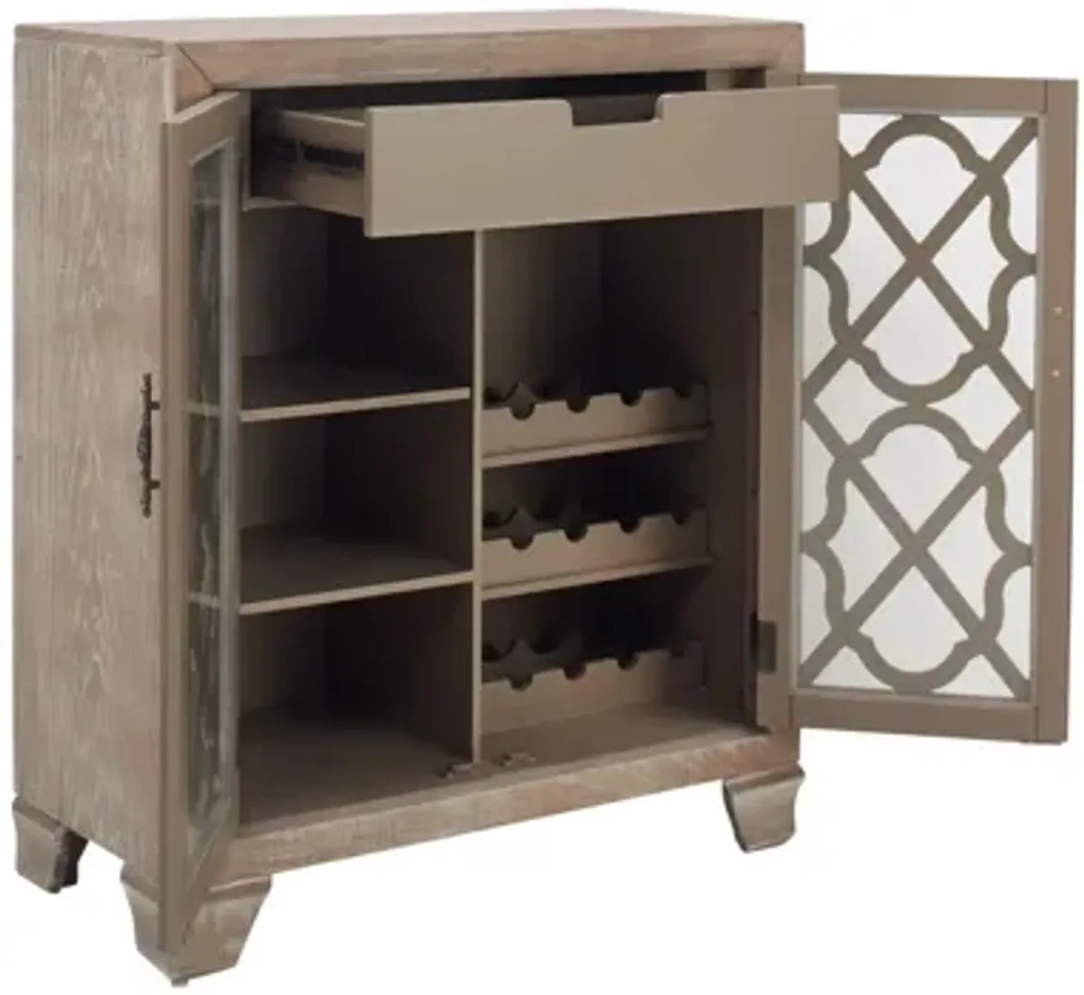 Marbury Wine Cabinet in Light Brown by Coast To Coast Imports