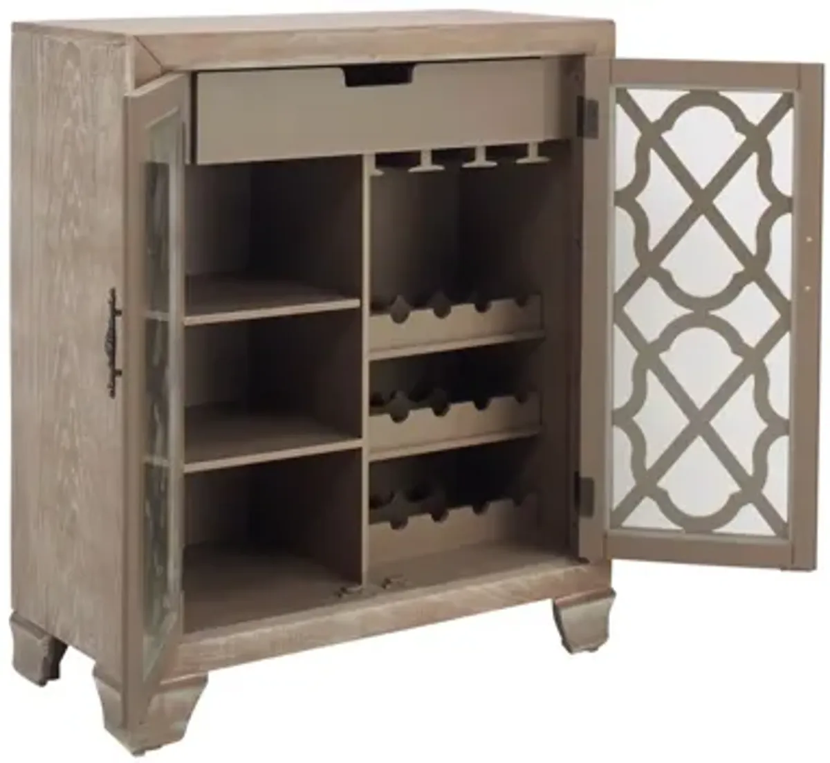 Marbury Wine Cabinet in Light Brown by Coast To Coast Imports