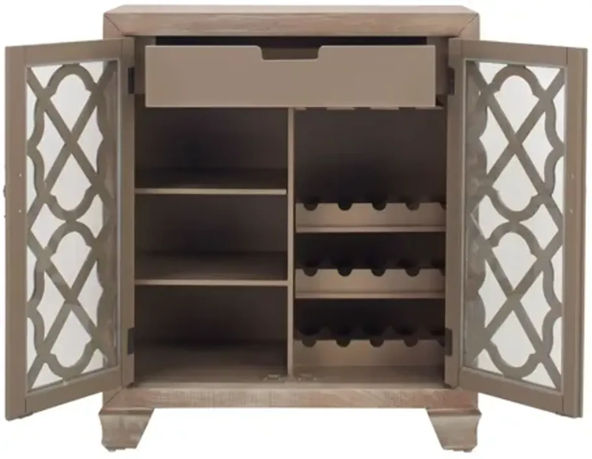 Marbury Wine Cabinet in Light Brown by Coast To Coast Imports