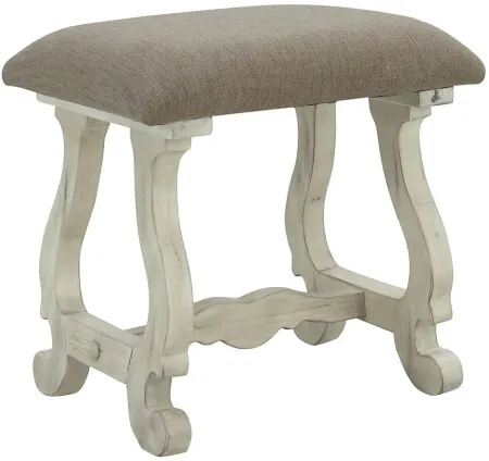 Kathleen Accent Stool in White Rub by Coast To Coast Imports