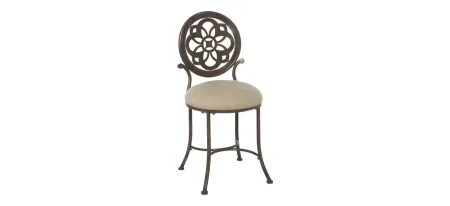 Marsala Vanity Stool in Beige / Gray with Rust Highlights by Hillsdale Furniture