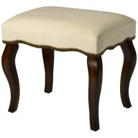 Hamilton Vanity Stool in Off-White / Burnished Oak by Hillsdale Furniture