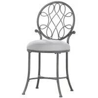 O'Malley Vanity Stool in Gray / Metallic Gray by Hillsdale Furniture
