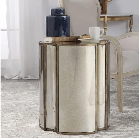 Harpswell Accent Table in Antique brass by Uttermost