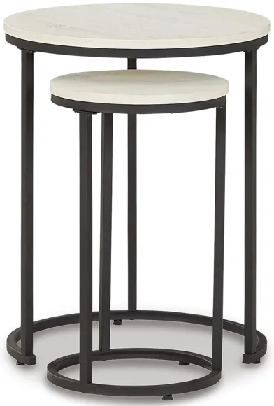 Briarsboro Accent Table (Set of 2) in White/Black by Ashley Express