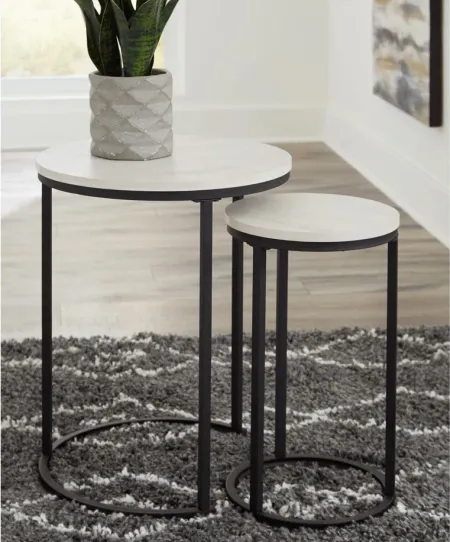Briarsboro Accent Table (Set of 2) in White/Black by Ashley Express