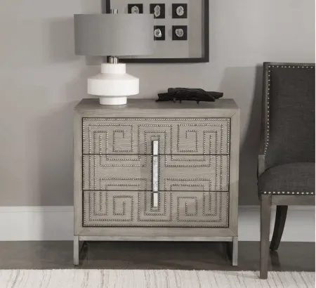 Devya Accent Chest in gray by Uttermost