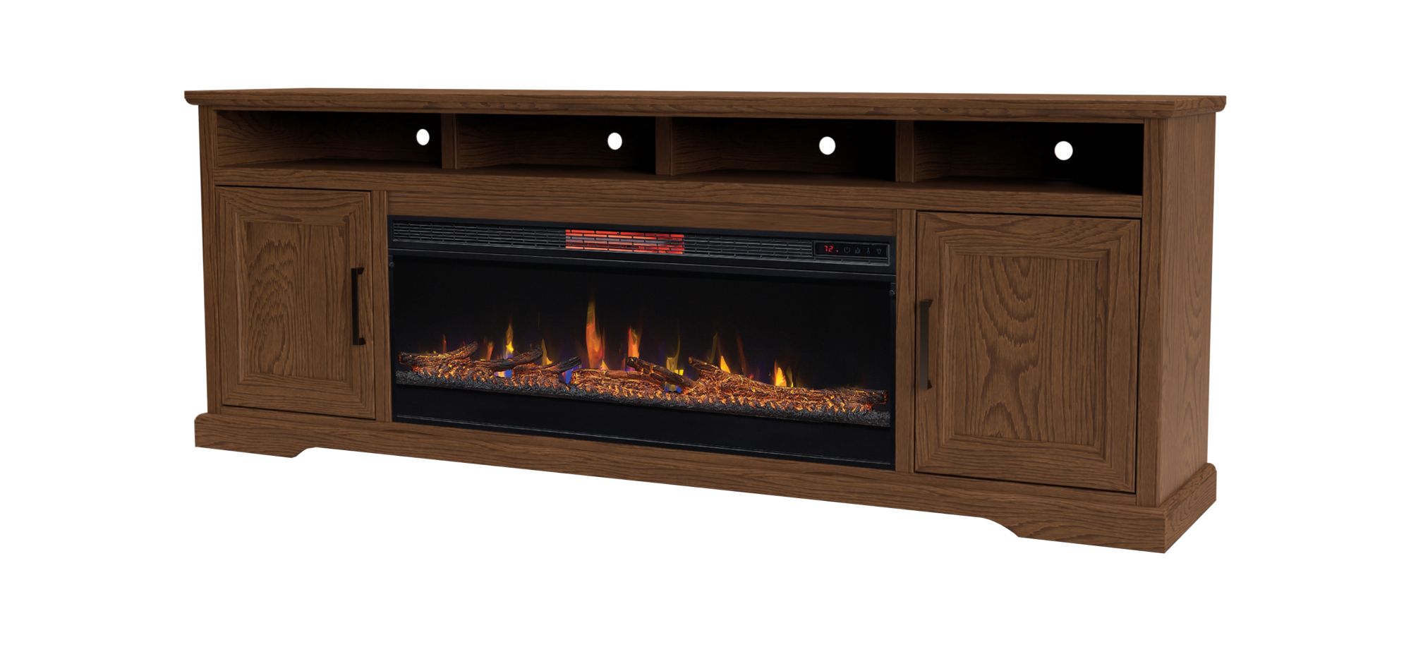 Cheyenne 86” Fireplace Console in Bourbon Oak by Legends Furniture
