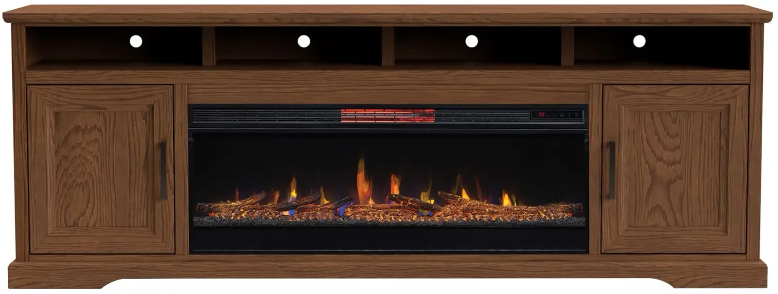 Cheyenne 86" Fireplace Console in Bourbon Oak by Legends Furniture