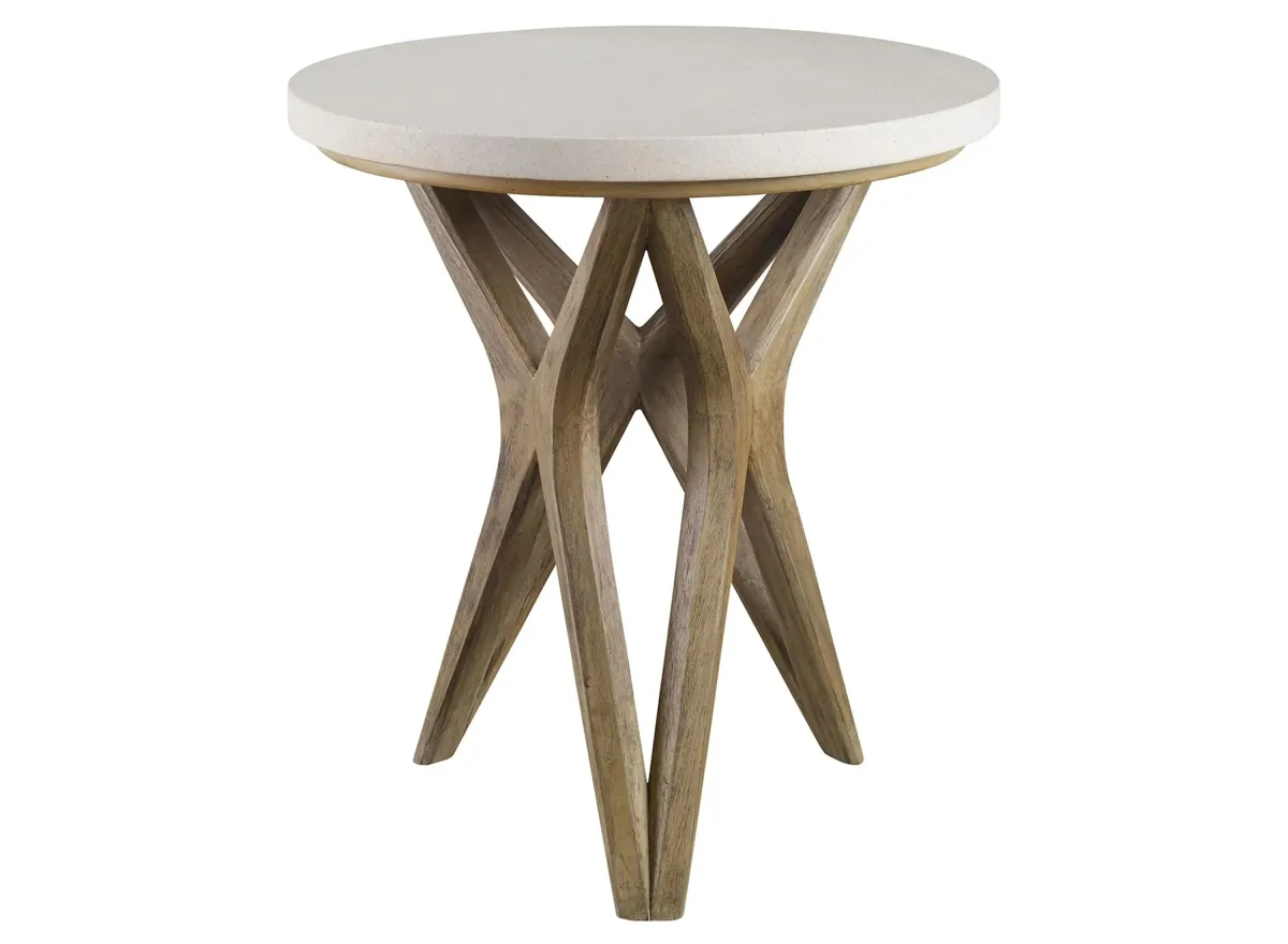 Marnie Side Table in Ivory / oatmeal wash by Uttermost