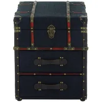 Ivy Collection Trunk Accent Table in Black/Brass by UMA Enterprises