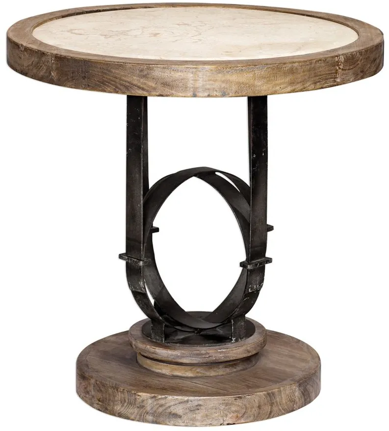 Sumner Side Table in light oak by Uttermost