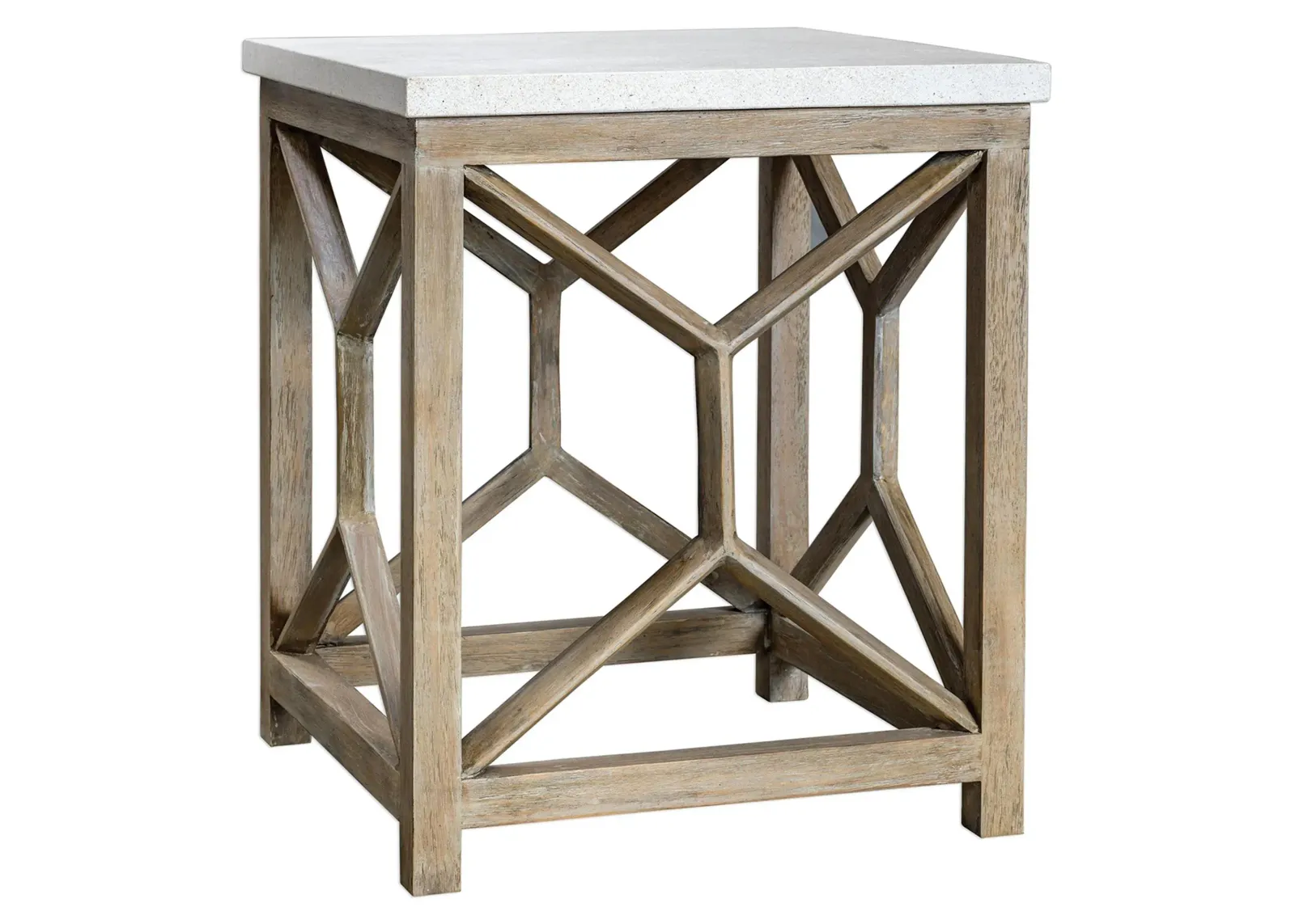 Catali End Table in Ivory / oatmeal wash by Uttermost