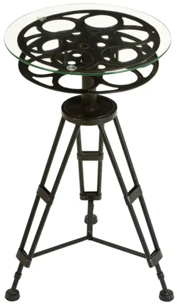 Ivy Collection Movie Reel Accent Table
